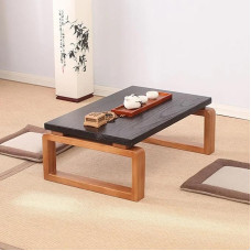 Folding Japanese Style Solid Wood Coffee Table for Study Living Room Modern Minimalist Low Tea Table with Design Ideal for Kitchen Courtyard 60 x 40 x 30 cm