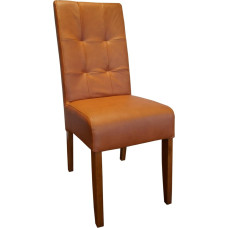 Quattro Meble Albert Lygios natūralios odos kėdės Konjako spalvos natūralios odos Venecija Konjako spalvos valgomojo kėdė Kėdė-lovas Karvės odos natūralios odos valgomojo kėdės Rudos spalvos