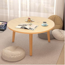 Shienfir apvalus valgomojo stalas, mažas retro svetainės stalas su 4 medinėmis kojomis, mažas apvalus modernus valgomojo stalas, susitikimų kambarys, 60 cm valgomojo stalas namams, kavinėms ir restoranams, medžio spalvos