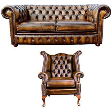 JVmoebel Chesterfield stiliaus baldų sofa sofa minkštasuolis minkštųjų baldų komplektas odos tekstilės komplektas naujas