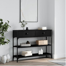 Xichuzi 834180 Console Table, Black, 100 x 25 x 75 cm, Wood Material, Coffee Table, Console Table, Side Table, Sideboard, Living Room Table, Coffee Console, Hallway Table