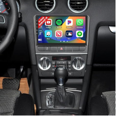 2GB + 64GB Android 13 Car Radio for Audi A3 2008-2012 Wireless CarPlay Android Car, 10.1 Inch Screen, Bluetooth Car Radio, Sat Nav, Reversing Camera, WiFi, FM, RDS SWC
