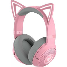 Razer Kraken Kitty V2 BT Wireless Bluetooth RGB Gaming Headset with Luminous Cat Ears (Bluetooth 5.2 with Gaming Mode, TriForce 40 mm Driver) Quartz