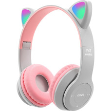 arVin Children's Headphones, Children's Headphones with LED Lights and Microphone, Pluggable, TF Card, Foldable Wireless Bluetooth Stereo Headset, Grey