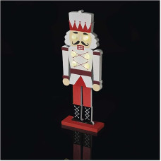 EMOS Nussknacker Holz-Figur 30 cm, leuchtende Weihnachtsfigur mit LEDs, traditionelle Weihnachtsdekoration Soldatenfigur - batteriebetrieben (inkl. CR2032) - warmweiß - für Innenräume