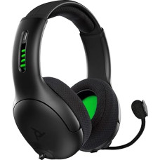 PDP Gaming LVL50 drahtlos Kopfhörer mit Mic für Xbox One, Series X|S - PC, Laptop Compatible - Noise Cancelling Microphone, Bass Boost, Lightweight, Soft Komfort Over Ear Kopfhörer - Schwarz