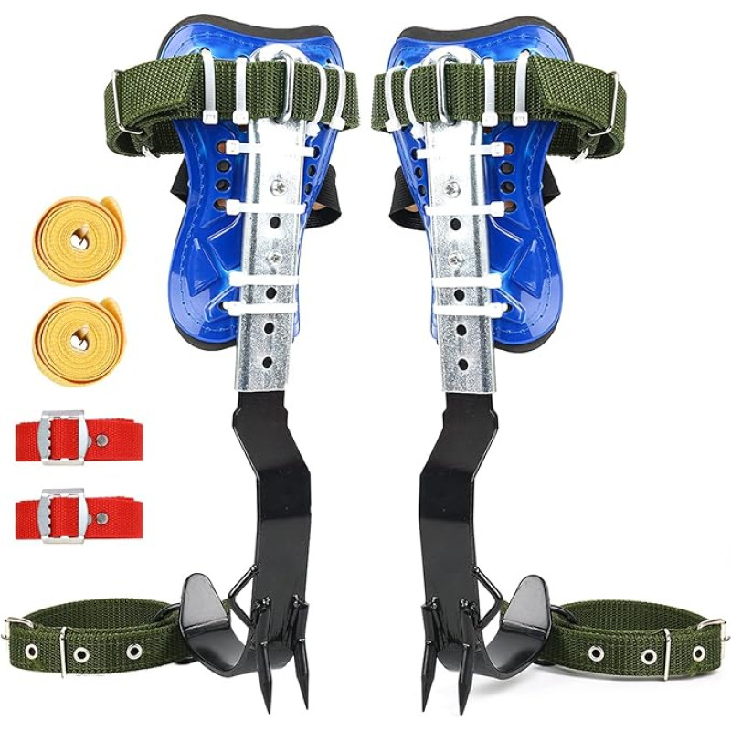 AYYYDS Laipiojimo medžiu smaigalys su saugos diržu, 304 nerūdijančio plieno medžio rakteliai, laipiojimo medžiu artefaktas, laipiojimo medžiu smaigalys, neslystantis laipiojimo medžiu įrangos rinkinys, reguliuojamas laipiojimo medžiu įrankis