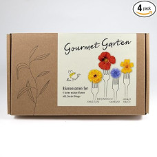 Gourmet Flowers Flower Seeds Gift Box - 4 Types of Edible Flowers