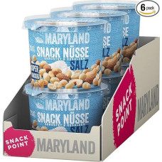 Maryland Snack Nuts Roasted & Salted 275 g Cup Storage Pack Peanuts, Cashews and Almonds in Nut Mix Resealable Cup (6 x 275 g)