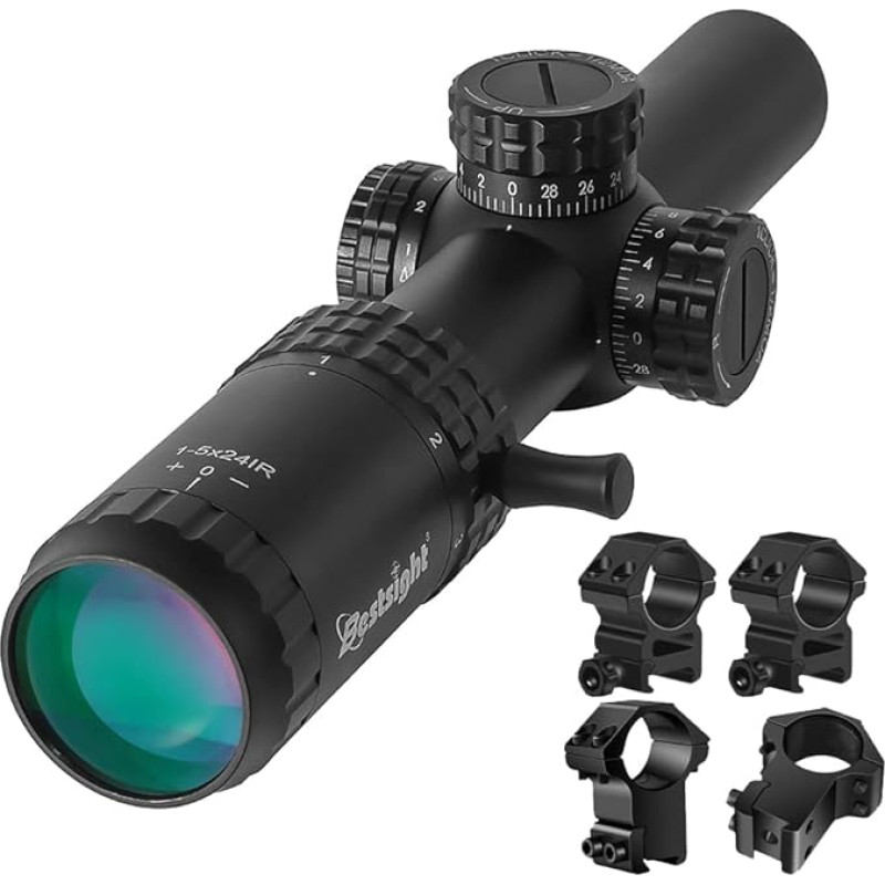 Paike Tactical Optical 1-5x24 šautuvo optinis taikiklis 30 mm plataus matymo raudonai žalias apšviestas medžioklinis optinis taikiklis