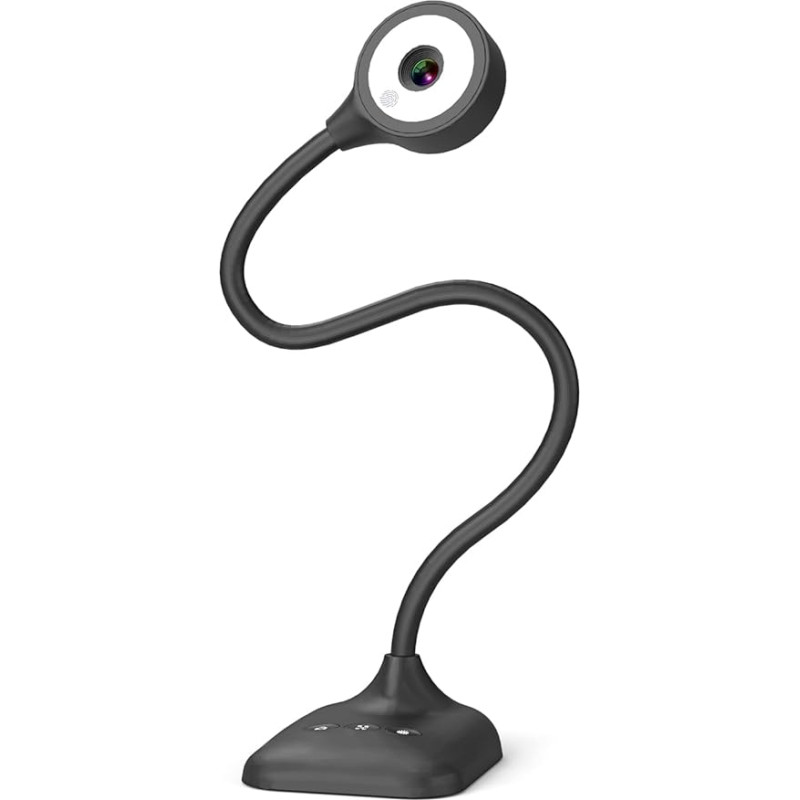 PAKOTOO USB Document Camera & Visualizer School in A3 Format, 3 Level LED Lights, Image Reversal, Folding, Dual Microphone with Zoom, Skype, Teams, OBS. For Windows, macOS, Linux and Chromebook