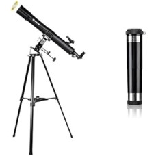 Bresser Taurus NG 90/900 Refractor Telescope with Smartphone Camera Adapter, Sun Filter and Telescope Reverse Lens 1.5 x 31.7 mm (1.25 Inch) for Upright and Lateral Nature Observation