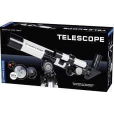 The Thames & Kosmos Essential STEM Tool Children's Refractor Telescope with 100x Magnification & Integrated Compass Classic Scientific Device for Astronomical and