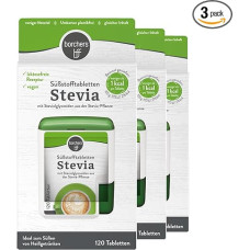 BORCHERS Stevia Sweetener Tablets, Table Sweetener 120 Tablets, Stevia Sugar Mix, Low Calorie, Practical Dispenser, Sweetener, Sugar Alternative