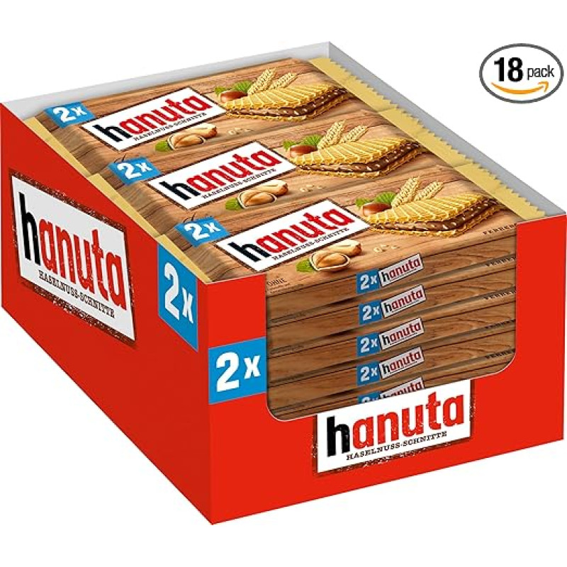 Hanuta 18 x 44 g - Hazelnut Cuts with Crispy Waffles