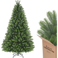 SALCAR PE Injection Moulded Artificial Christmas Tree, 180 cm, Artificial Christmas Tree with 100% PE Branch Tips, Christmas Tree with Gloves and Metal Stand