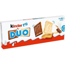 Ferrero Kinder DUO - Biscuits with Milk and White Chocolate Bars - 1 Pack of 150 g with 12 Biscuits