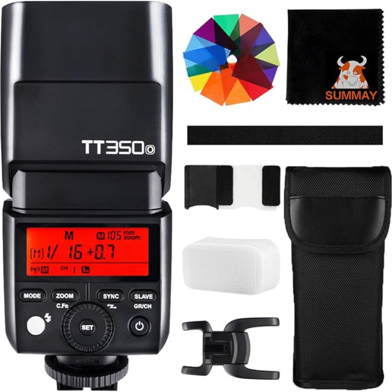 Godox TT350O TTL 2.4G fotoaparato blykstė GN36 1/8000s HSS belaidė mini blykstė 