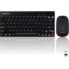 Perixx PERIDUO-712, Wireless Mini Keyboard and Mouse Combo - 2.4 G - Black