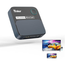 4K60Hz HDMI Wireless Display Dongle, Yinker 4K@60Hz 5G Instant Streaming Adapter for iOS, MacOS, Android, Windows, Compatible with Miracast, Airplay, DLNA Landscape or Portrait Format