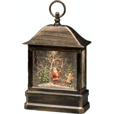 Konstsmide 2886-000 LED Lantern, Santa with Child, Warm White LED, Brass, Selectable Energy Supply