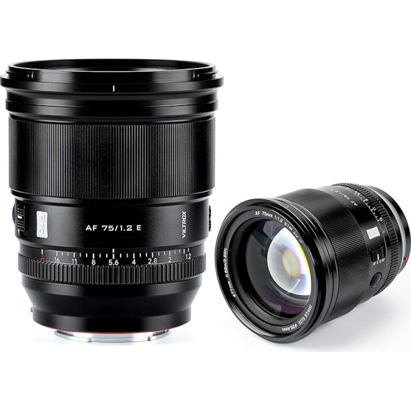 VILTROX 75 mm f/1.2 E-Mount objektyvas Prime APS-C su automatiniu fokusavimu, skirtas Sony a6000 a6400 a6700 a6600 ZV-E10 a7R V a7 IV A7CR A7CII ZV-E1