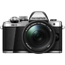 Olympus OM-D E-M10 Mark II sisteminis fotoaparatas (16 megapikselių, 5 ašių VCM vaizdo stabilizatorius, elektroninis vaizdo ieškiklis su 2,36 mln. taškų OLED, Full-HD, Wi-Fi, metalinis korpusas) Komplektas su 14-42 mm objektyvu (elektrinis priartinimas), 