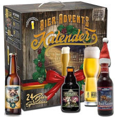 Kalea | Bier-Adventskalender | Edition Deutschland | Bestückung 2024 | inkl. Verkostungsglas | 24 x 0,33l Biere | Geschenk zur Vorweihnachtszeit