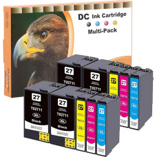 D&C 10 pakeičia Epson 27XL 27 spausdintuvo kasetes, skirtas Epson Workforce WF-3600 serijos, WF-3620 DWF, WF-3620 WF, WF-3640 DTWF, WF-3640 DTWF, WF-7110 DTW, WF-7600 serijos, WF-7610 DWF, WF-7620 DTWF