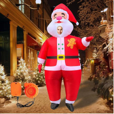 Inflatable Christmas Costume, Inflatable Santa Claus for Adults, Inflatable Old Man for Christmas, Inflatable Costume, Battery Operated for Christmas, Halloween, Dressing Party