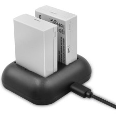 ENEGON atsarginė baterija (2 vnt.) ir greitasis dvigubas įkroviklis, skirti 