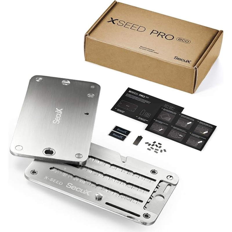 SecuX XSEED PRO ECO - Indestructible Bitcoin Wallet Crypto Seed Storage Steel Plate - Compatible Ledger, Trezor Hardware Wallets