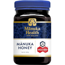Manuka Health - Manuka Honig MGO 400+ 500g, hergestellt und abgefüllt in Neuseeland mit zertifiziertem Methylglyoxal Gehalt, natürlicher Manuka Honig von der Manukapflanze, 100% Manuka, vegetarisch