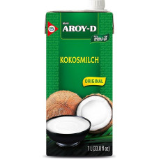 Aroy-D Coconut Milk - Coconut Milk for Cooking and Baking - Ideal for Desserts, Soups, Smoothies and Cocktails - 1 x 1 Litre