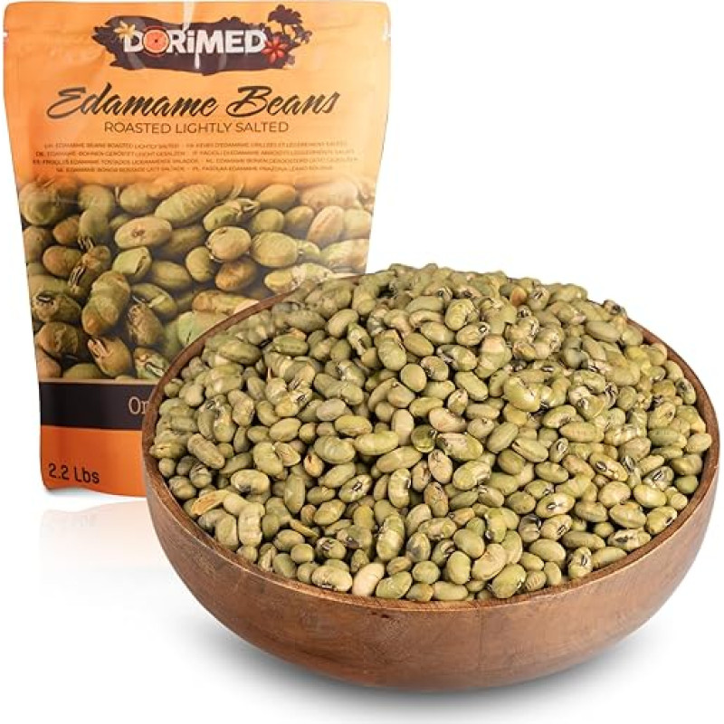 Edamame Beans 1 kg | Soybeans Roasted Lightly Salted | Dried Beans I Gluten Free and Rich in Protein | GMO Free | Suitable for Snacks and Diet Meals I Black Beans I Soy I Dorimed