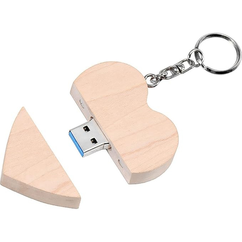 FeliSun Customized wooden Heart USB3.0 Flash Drive Pendrive 64GB 32GB 16GB High Speed U Disk Memory Stick External Storage Photography Wedding Gifts