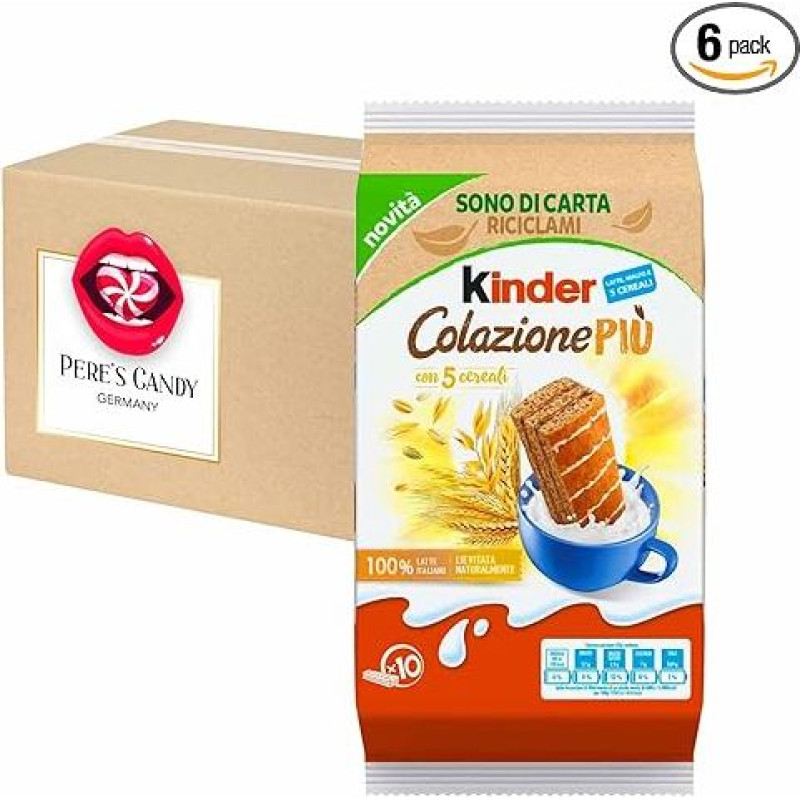 6 x 290 g Ferrero Children's Colazione Più Cake 6 x 290 g with Gift from Pere's Candy