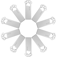 USB atmintinė 32 GB, 10 vnt., mini atmintinė 32 GB USB 2.0 Flash diskas, atsparus vandeniui, 32 GB su raktų pakabuku, skirtas mokyklai, biurui, automobiliui, kompiuteriui, nešiojamajam kompiuteriui (sidabrinės spalvos)