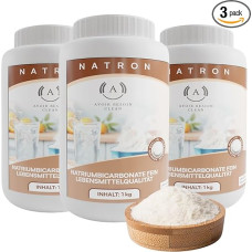 Sodium Powder 3 x 1 kg Food Grade Sodium Bicarbonate Baking Soda Baking Soda Sodium Carbonate Cleaning Cleaning High Purity Premium Quality E500ii