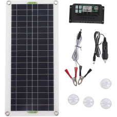 Goshyda 30 W Solar Panel Kit, 30 A 12 V 24 V Solar Charger Voltage Regulator Kit Polycrystalline Silicon, Battery Trickle Charger for 12 V Car, Motorhome, Boat, Marine Trailer