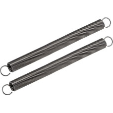 sourcing map Suspaudimo spyruoklė, 10 mm išorinis skersmuo, 1 mm vielos dydis, 204 mm išilginis ilgis, 120 mm laisvasis ilgis, spyruoklinis plienas, 1,5 kg apkrova, pilka, 2 vnt.