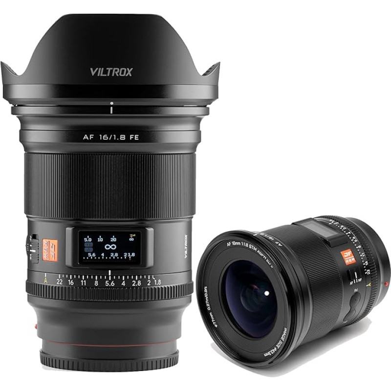 VILTROX AF 16 mm F1.8 FE plataus kampo objektyvas Viso formato automatinis fokusavimas, skirtas 