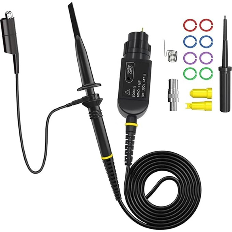 JUUTQA P6500 DC-500MHz Oszilloskop-Sonde BNC-Stecker Schutzkappe Prüfsonde für Oszilloskop