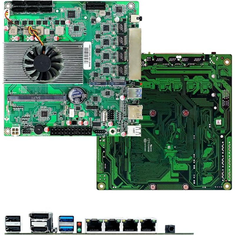 N100 NAS Motherboard, NAS Motherboard CPU Combination, Mini ITX Motherboard with intl N100, Mini ITX Board for NAS Server DIY with CPU Fan, No RAM, No Memory