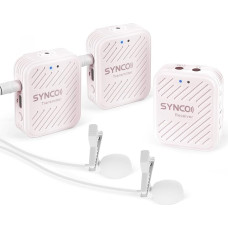 SYNCO Lavalier belaidis mikrofonas G1(A2), 2,4 GHz belaidė atlošo mikrofono sistema, belaidis mikrofonas su mikrofonu iki 50 m, garso stebėjimas, 2 siųstuvai, 1 imtuvas fotoaparatui, išmaniajam telefonui, nešiojamajam kompiuteriui, DSLR