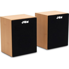 Jam Shelf Speaker Active - Wired Speakers with AUX & RCA Inputs, Compatible with Turntables - 2 x 70 mm Full Range Drivers and Integrated Amplifier for Rich Sound, Wood