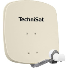 Technisat 1045/3882 DigiDish 45 palydovinio ryšio išjungimo vamzdžių montavimo veidrodis su sieniniu laikikliu ir dvigubu LNB su smėlio spalva