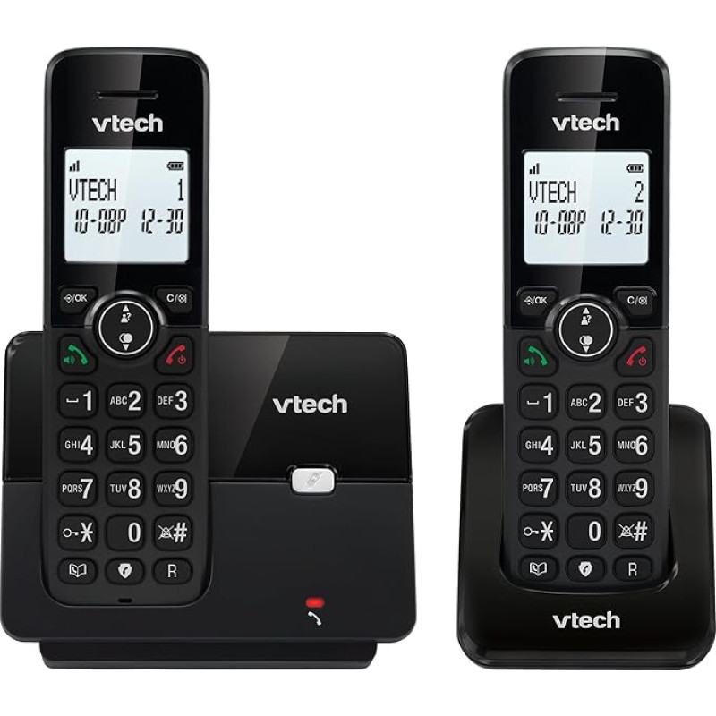 VTECH CS2001 Belaidis DECT telefonas su 2 rageliais namams, su nepageidaujamų skambučių blokatoriumi, patikimas iki 300 m atstumas, skambinančiojo ID