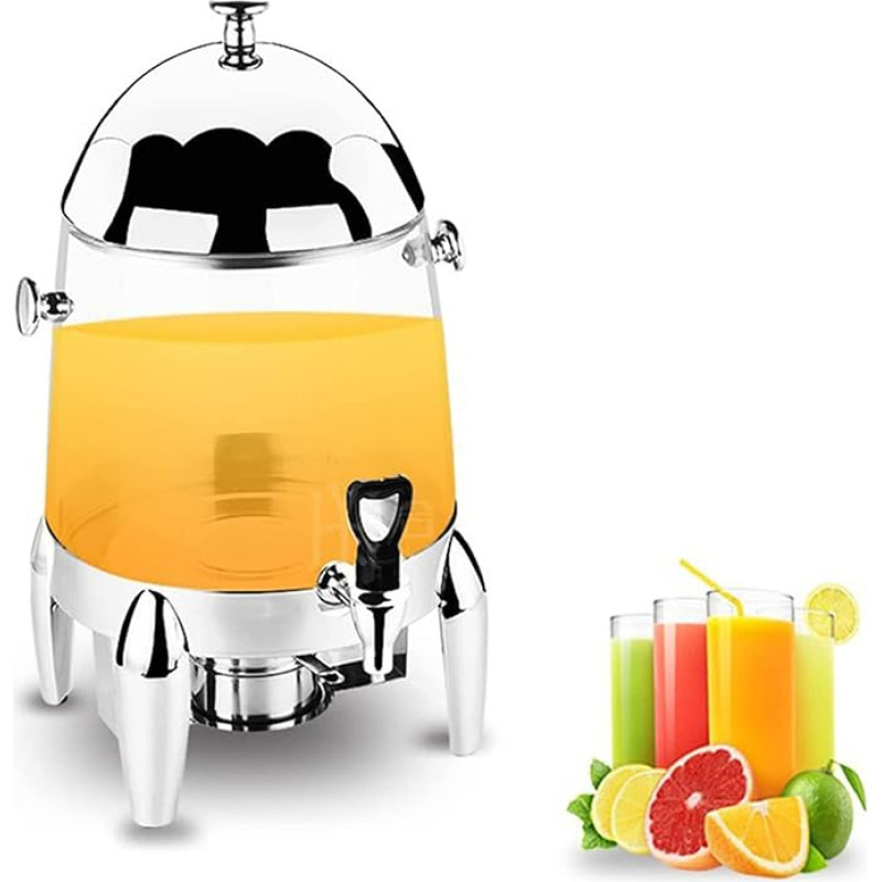 Edelstahl-Heißgetränke-Spender - 1,9 l kommerzielle Kaffeekafer-Urne, mit Deckel, Zapfhahn und Brennstoffhalter, für Hotels, Buffets und Catering-Events