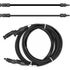 solartronics Verlängerungskabel 4mm² Solarkabel schwarz mit Stecker beidseitig für Solarmodule PV GAK Made in Germany (6 Meter)